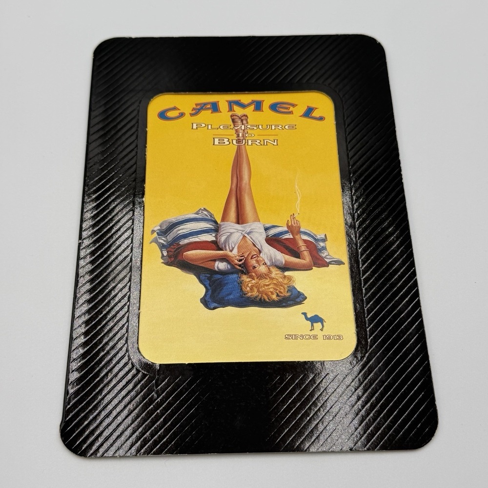 Camel Cigarettes Pleasure to Burn Pin-Up Promo Card Vintage 1990s Tobacco Ad